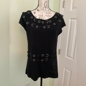 Cache Black Knitted Top sz. LARGE